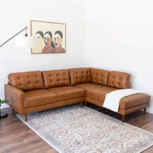 Lopiccolo 104" Wide Genuine Leather Right Hand Facing Sofa & Chaise