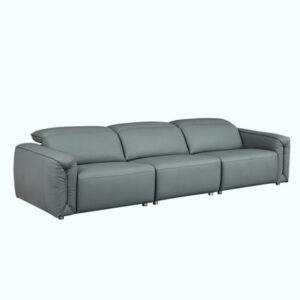 Modern Simple Line Design 3-Seater Leather Sofa For Living Room, Comfy Sofa Couch