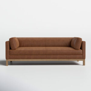 Nels 81.5'' Genuine Leather Square Arm Sofa