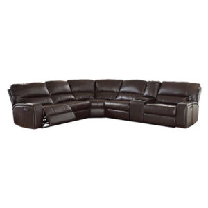 Saul 133"L Leather Aire Power Motion Sectional Sofa