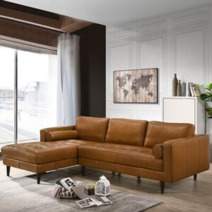 Tellson 101" Wide Genuine Leather Sofa & Chaise