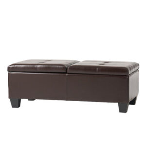 Versatile Leather Ottoman With Stylish Design And Practical Storage