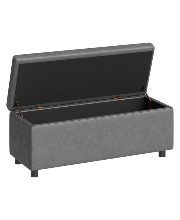 gaomon Storage Ottoman Bench, End of Bed Bench with The Synthetic Leather with Stitching, Dual Safety Hinges, 660 Lbs Load, Upholstered Storage Bench